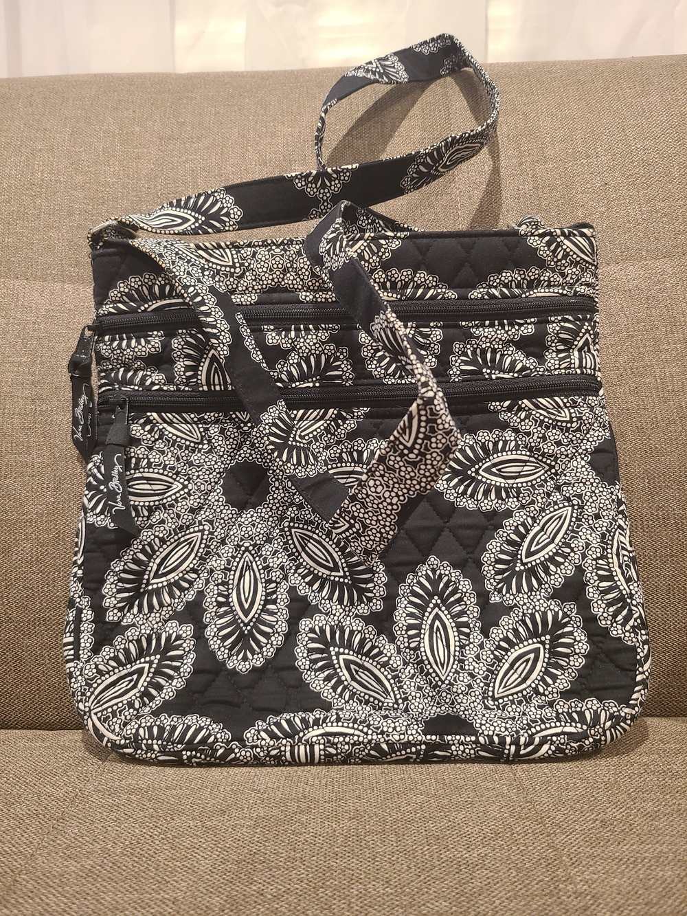 Vera Bradley Triple Hipster crossbody bag in the Blanco Bouquet